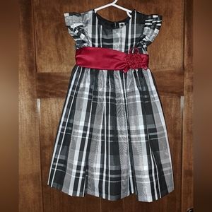 Toddler Girls - Holiday Dress. Size 3T. Black/White/Red